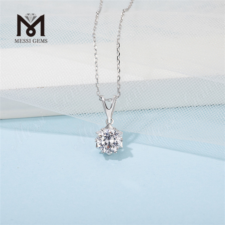 Messi Gemmae 1 Carat Moissanite Diamond 925 Argenti Pendant pro Women