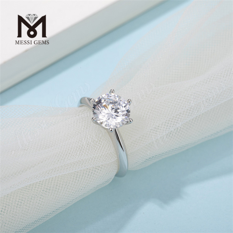 Messi Gemmae sterlingorum 925 anulus aureus 14k aurum plating femina donum 3ct annulus moissanita