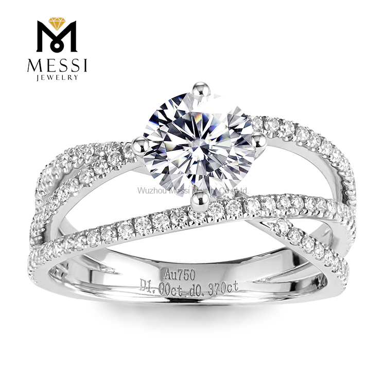 torquere 14k aurum solidum lab crevit adamas nuptiarum anulum pro mulieribus novissimâ designs