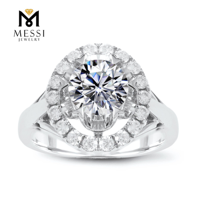 1Carat VVS DEF albus adamas flos 14k 18k albus auri sponse nuptialis lab adamas annulus