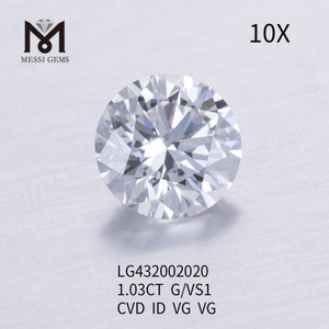 1.03 carat G/VS1 CVD Round lab crevit diamond