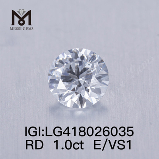 1.0CT E/VS1 Round EX VG Lab Grown Diamond