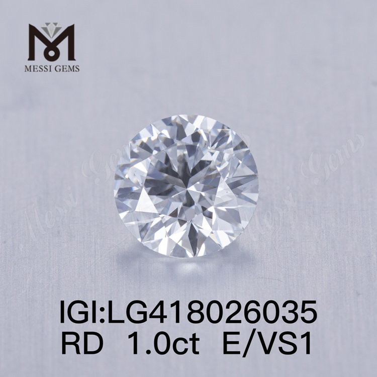 1.0CT E/VS1 Round EX VG Lab Grown Diamond