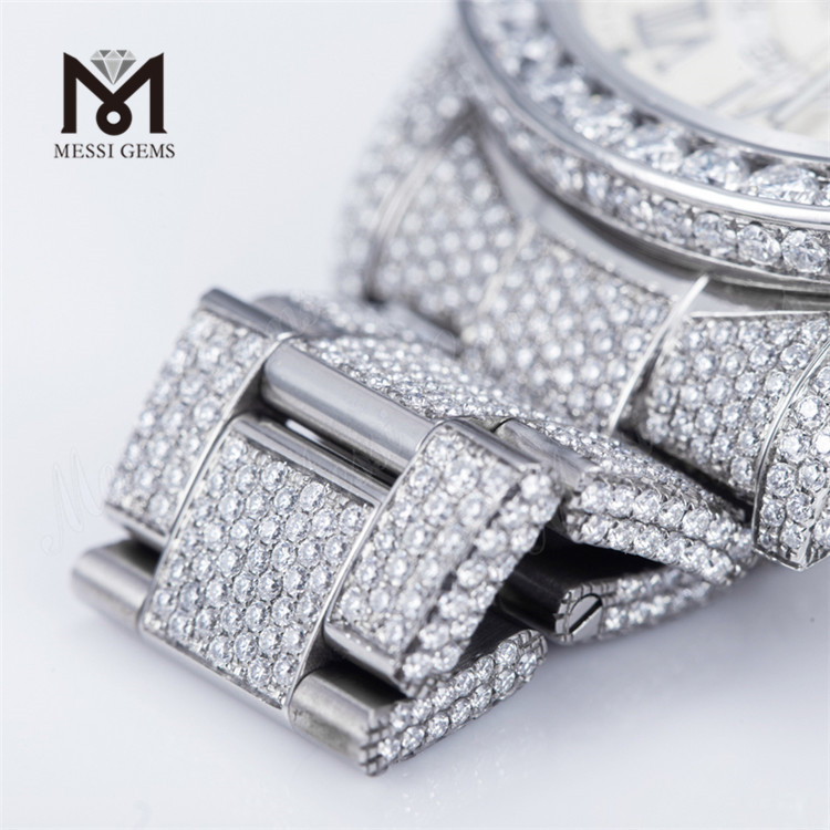 Custom Design Men Woman Luxuria Hand Set Iced Out Top Brand Moissanite Diamond Watch