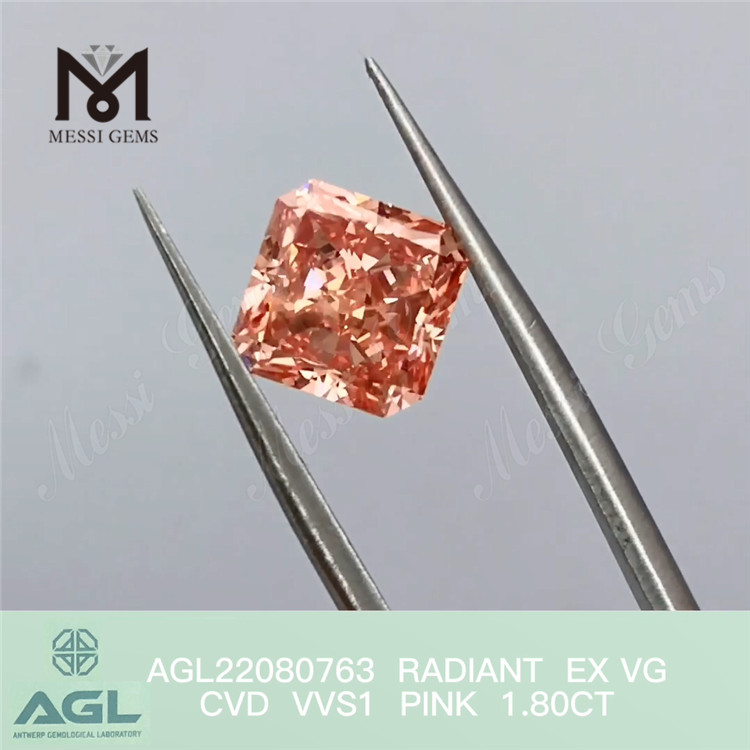 1.80CT Radiant Conscidisti cvd Diamond Pocus Pink Cheap solve Lab Diamond Pectus Lupum