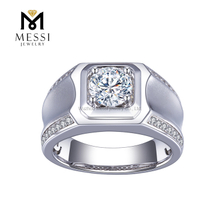 14K Prong Ponentes Moissanite homines anulos nuptiales 