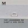 3.43CT E VVS1 EX VG EM CVD LG529260625