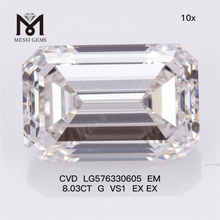 8.03CT EM G VS1 EX EX lab adamante synthetica CVD LG576330605 