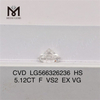 5.12CT F VS2 EX VG HS lab adamas CVD LG566326236 