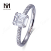 18k Aurum 2.2G Aurum pondus 1ct Smaragdus Lab Diamond Ring