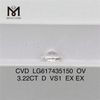 3.22CT D VS1 Adamas ovalis creatus IGI丨Messigems CVD LG617435150