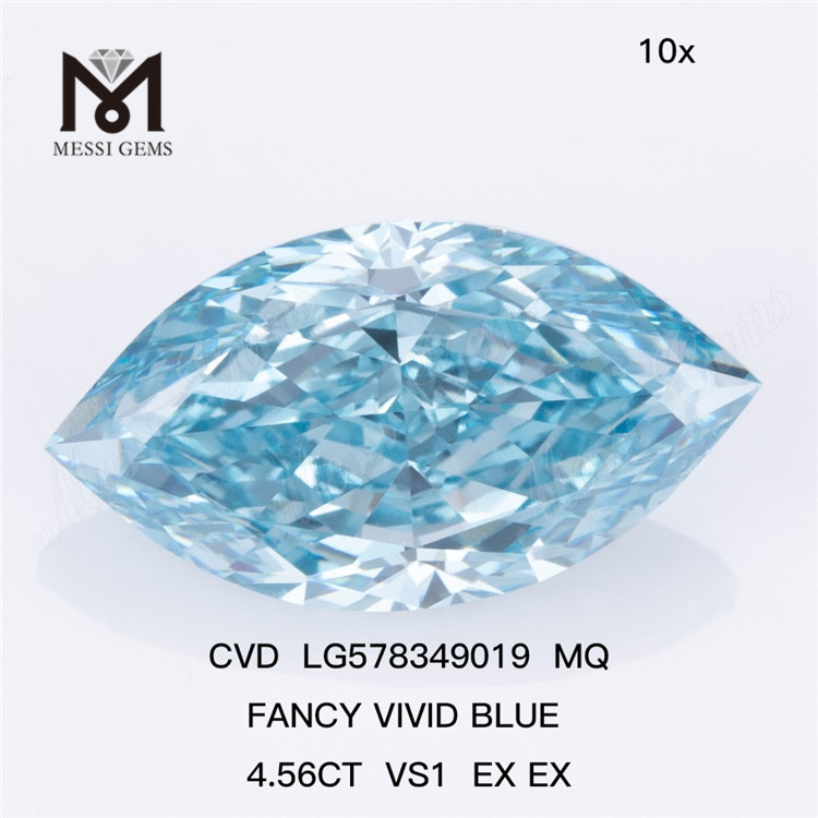 4.56CT VS1 EX EX CVD MQ VIVID Blue Lab Diamond LG578349019