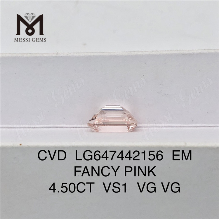 4.50CT EM FABULA PINK VS1 CVD smaragdus sectus adamantibus fabricatus LG647442156