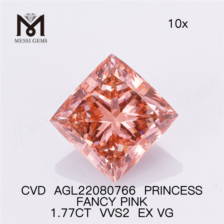 1.77ct Lupum Lab Diamond Pink VVS2 EX VG CVD PRINCIPIA FAMILIA PINK AGL22080766