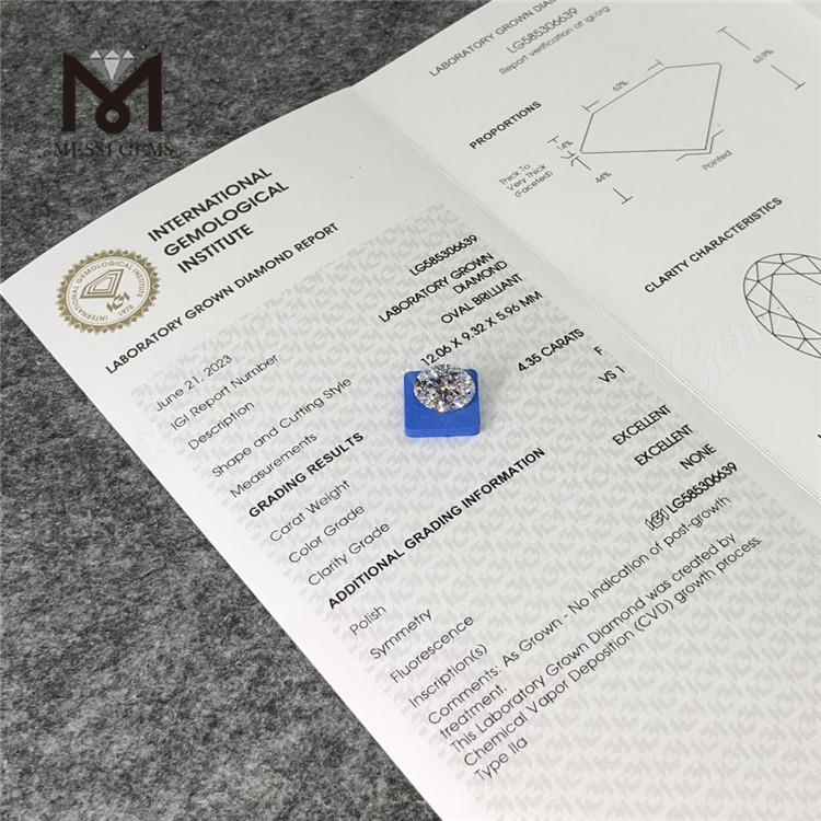 4.35CT F VS1 EX EX OV maxima cvd iaspis CVD LG585306639