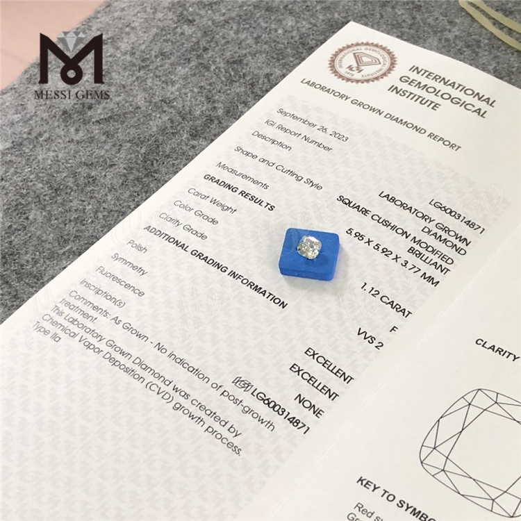 1.12CT F VVS2 CVD pulvinus 1 carat cvd iaspis priceMessigems LG600314871