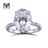 3.11ct Annulus ovalis Engagement 18k aurum 2g lab crevit annulus adamantinus