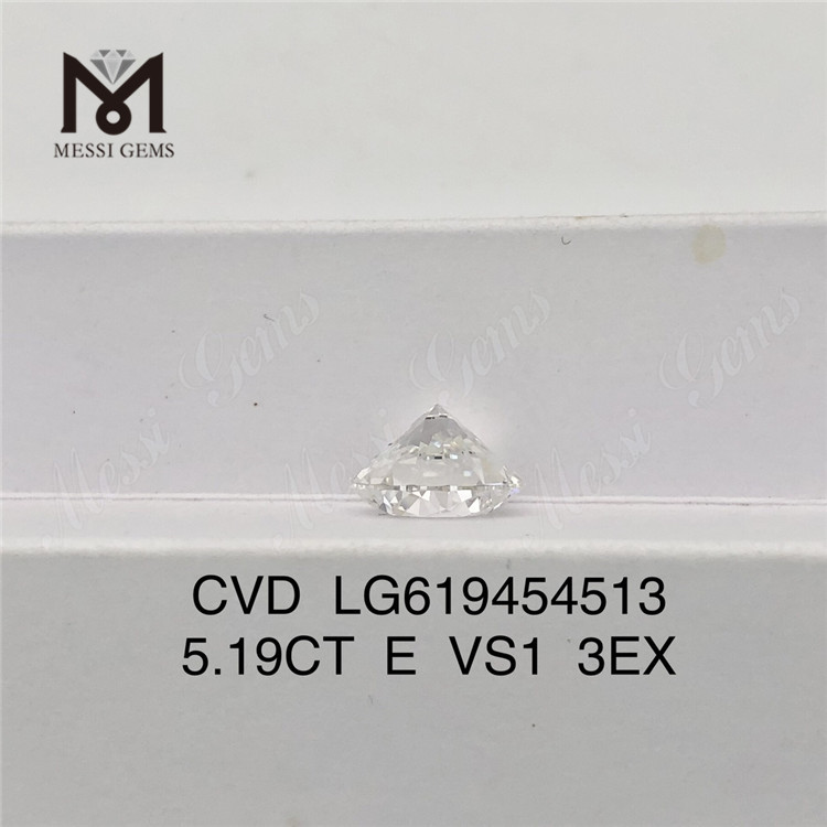 5.19CT E VS1 3EX Round Cut Custus 5ct Diamond CVD LG619454513丨Messigems