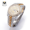 Custom Luxury 925 Silver Iced Out VVS Mens Moissanite Watch