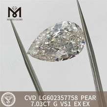 7.03CT G VS1 PEAR IGI Certified Diamond Diamonds .