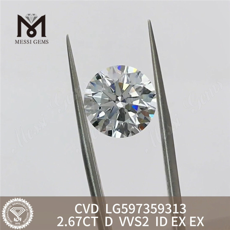 2.67ct igi gradus adamantes D VVS2 CVD adamas Ethice Sourced丨Messigems LG597359313