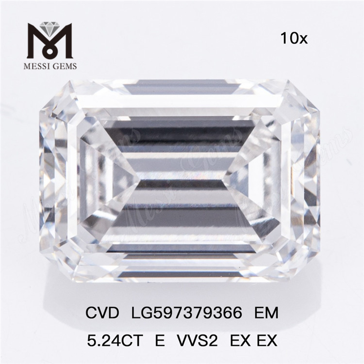 5.24CT E VVS2 EX EX Bulk Lab Diamond CVD LG597379366 EM丨Messigems