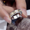 IGI lab adamas anulus 14k auri pugna nuptialis manus annuli mens anulos US9 #