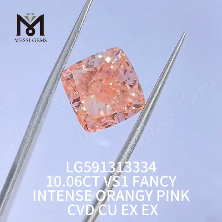 10.06CT VS1 VETUS ORANGE PINK CVD CU EX EX Man Made Pink Diamond.