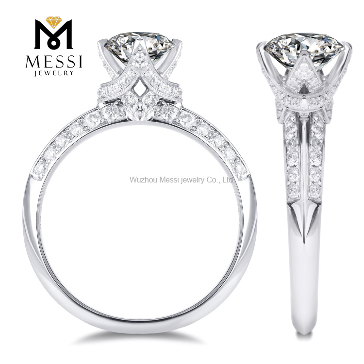 Nativus 4 Claw Moissanite anulus 14k 18K Aurum album Jewelry