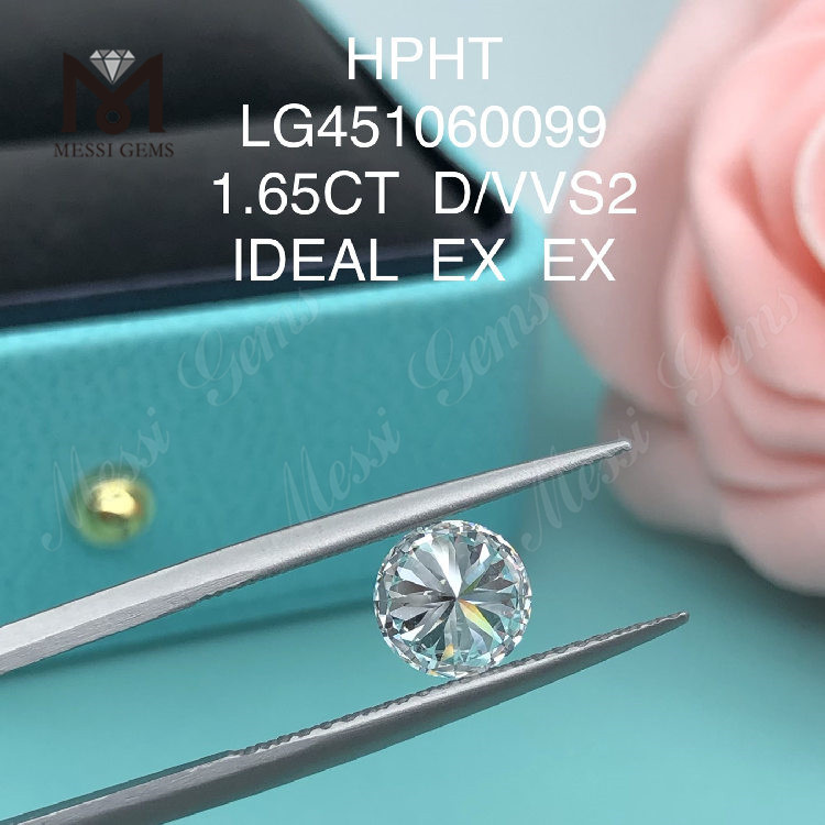 1.65 carat D VVS2 SPECIMEN Cut Round lab adamantibus HPHT