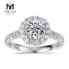 1.2 carat 18k annulos nuptiales moissanite anulum pro mulieribus