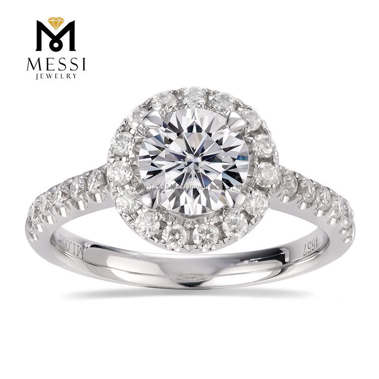 1.2 carat 18k annulos nuptiales moissanite anulum pro mulieribus