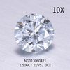 Lapis rotundus albus Lab Grown Diamond 1.506ct VS2 D Color
