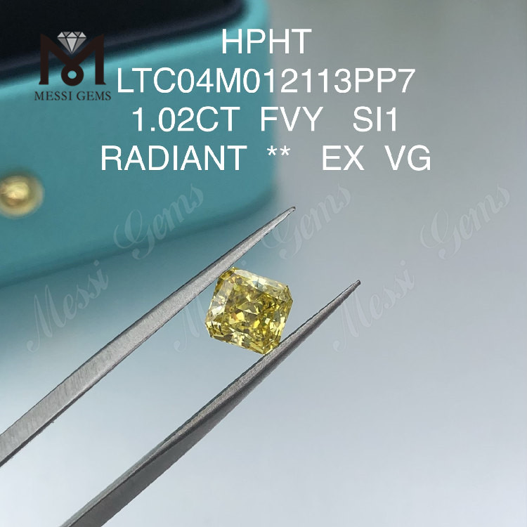 Fancy vivid yellow lab adamantibus radiantibus incisis 1.02ct SI1 