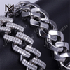 12mm 16mm latitudo 16inch ad 24inch longitudo 925 argenteus moissanitus ligamen torques cubanus calidus