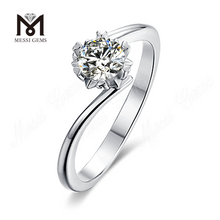 Messi Gemmae 1 carat moissanite iaspis 925 annuli argentei