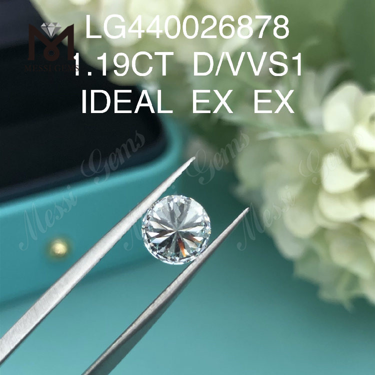 1.19 carat D VVS1 SPECIMEN EX EX Round lab adamantino