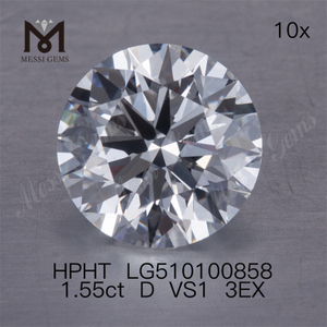 1.55ct D VVS solutam HPHT Lab Diamond Sale Rotundus Figura 3ex Lab Diamond Sale