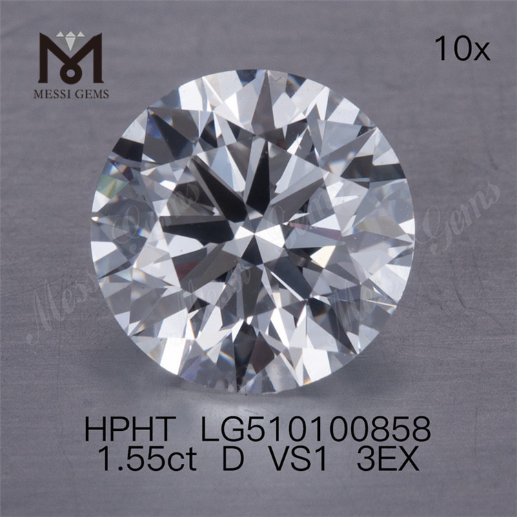 1.55ct D VVS solutam HPHT Lab Diamond Sale Rotundus Figura 3ex Lab Diamond Sale