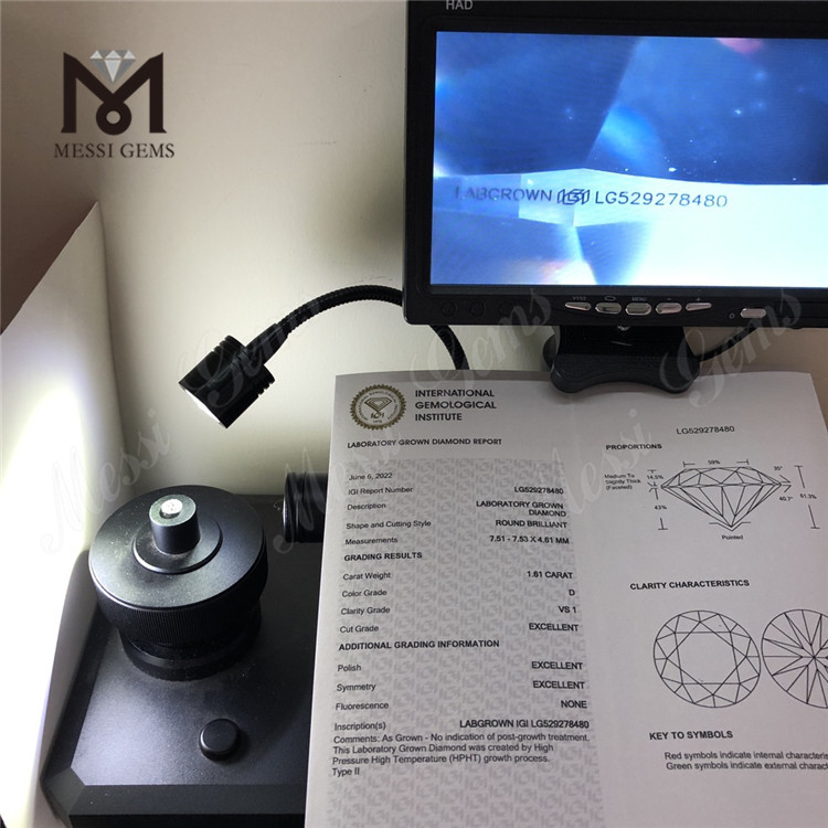 1.61CT D VS1 3EX RD optimum online lab creatus crystallini officinam pretium