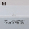 1.01Ct D VS1 3EX Round Cut HPHT Lab Grown Diamond
