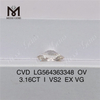 3.16CT OV Cut I Color VS2 EX VG Lab Diamond CVD LG564363348
