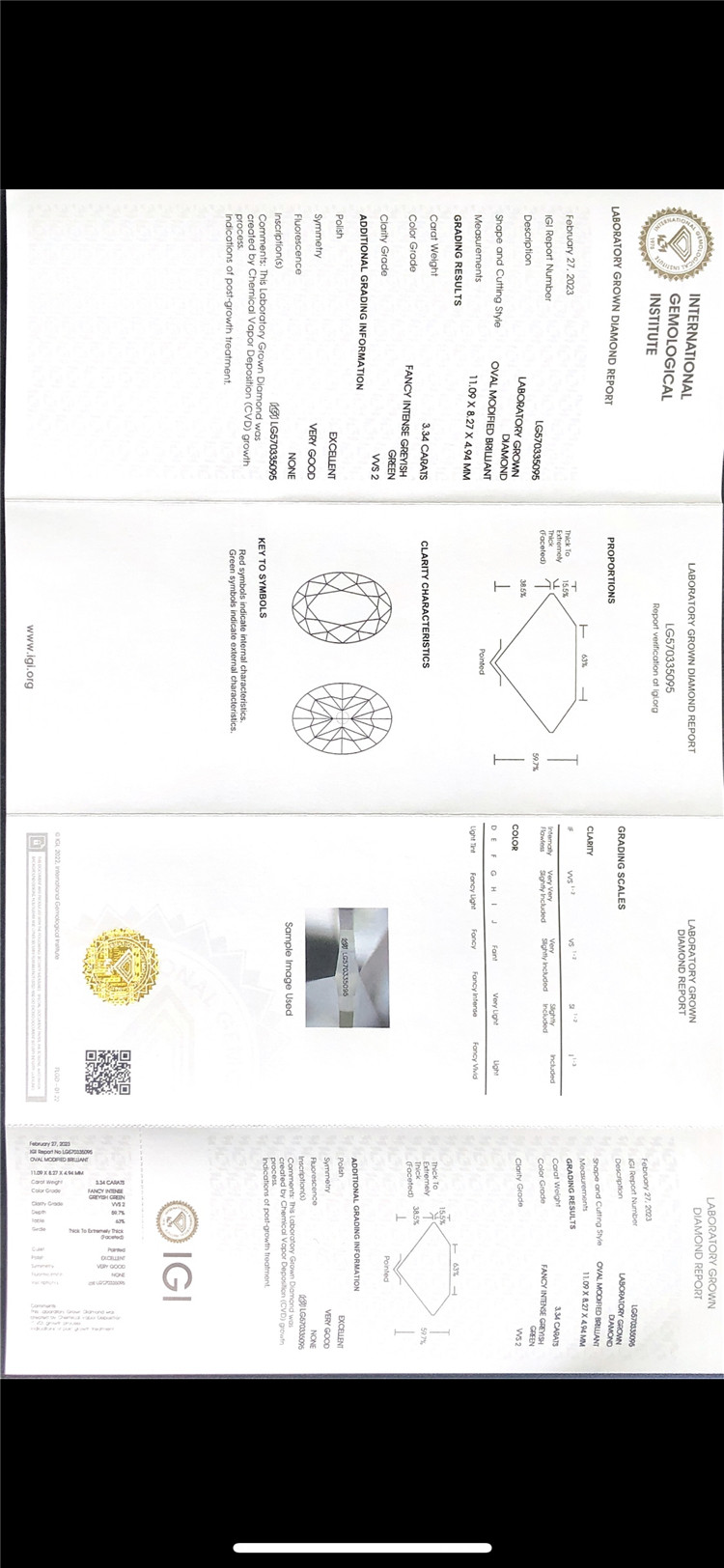 3.34ct viridis Lab crevit crystallini Lupum