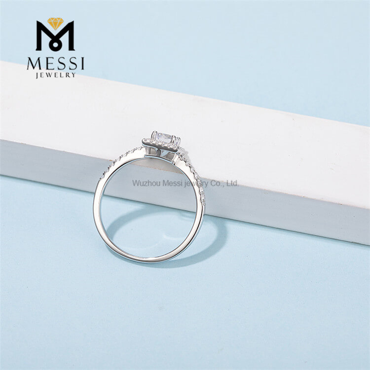 Factory Wholesale Price 925 Moissanite Argentum Jewelry Rings Girl Moissanite Ring for Women