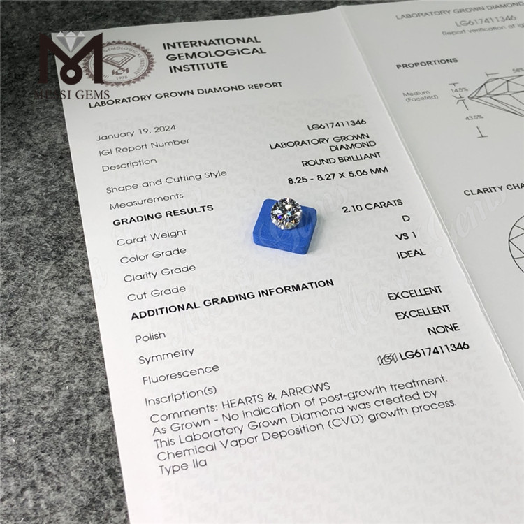 2.10CT D VS1 ID EX EX CVD Diamond Fabricati Lupum Price LG617411346