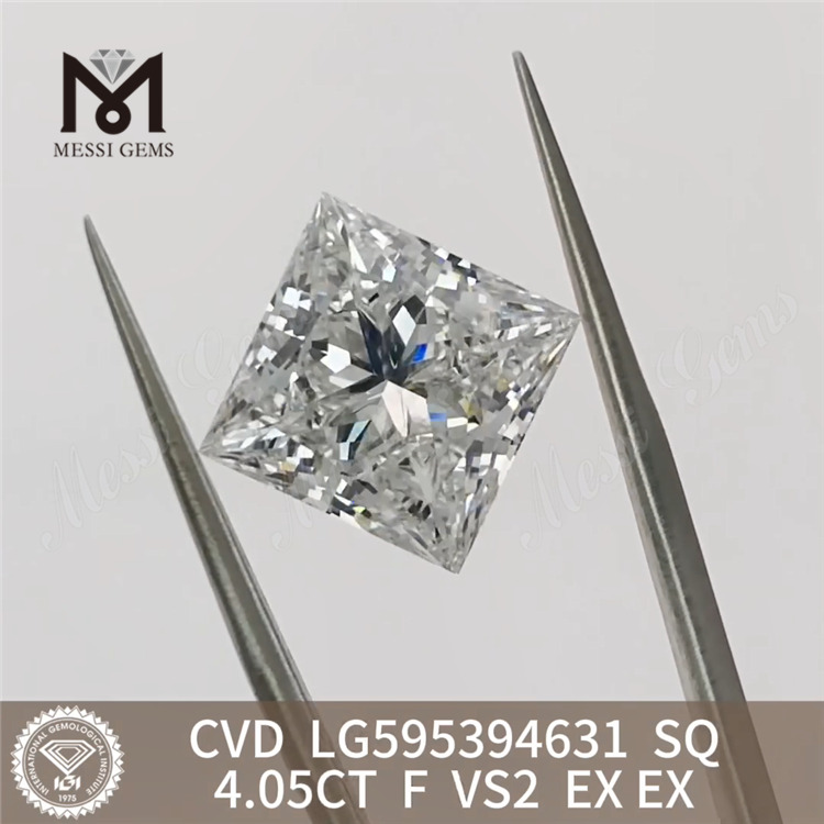 4.05CT F VS2 EX EX 4ct CVD Lab Diamond SQ CVD LG595394631