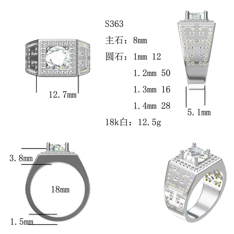 Procuratio Nuptialis Lab Diamond Ring Pro Men in 10k Nuptialis Band Men丨Messijewelry