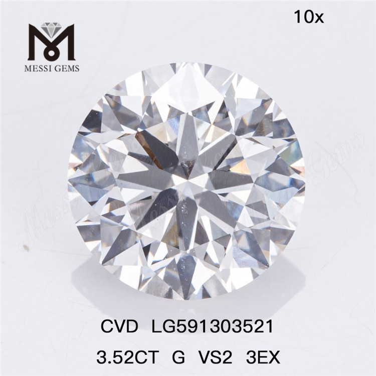 3.52CT G VS2 3EX CVD Bulk Lab-Created Diamond Quality Meets Quantity LG591303521丨Messigems