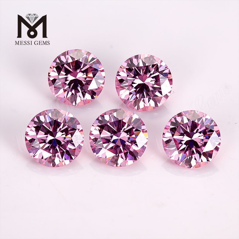 Messi Gemmae Lupum pretium solve machinam machinam lapideam fabricam cut color fabula vel ignis 0.5 carat 1 carat Round Pink Moissanite