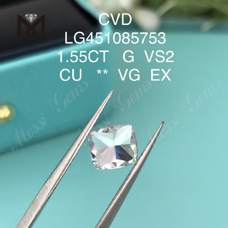 1.55 carat g vs2 cvd pulvinus cut lab crevit adamas officinas pretium